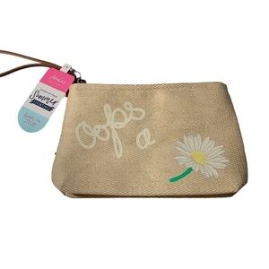 New Joules Oops A Daisy Summer Cosmetic Bag Brown BNWT